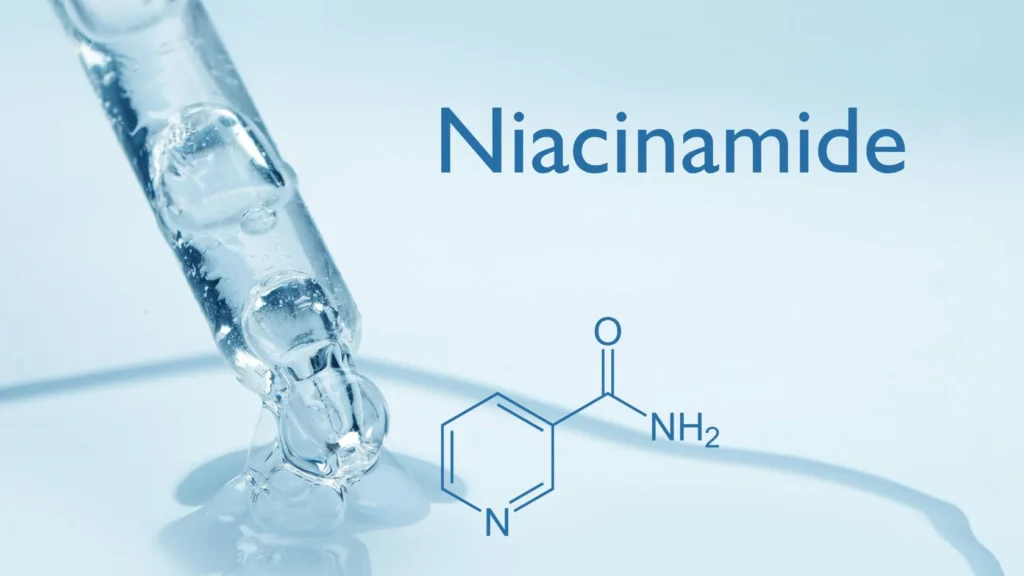 Niacinamide capsule symbolizing skincare ingredient for brightening and calming skin