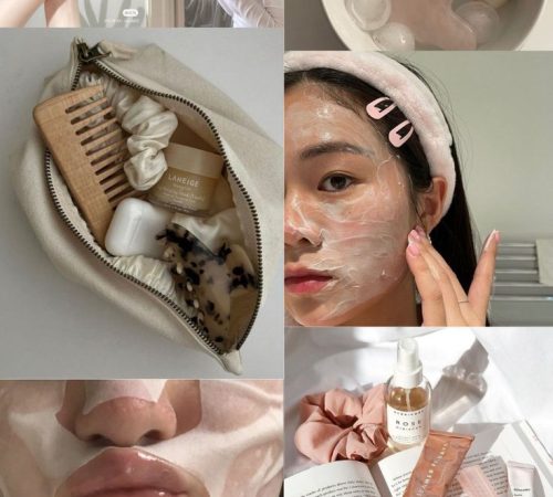 skincare images collage